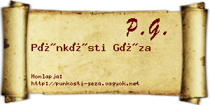 Pünkösti Géza névjegykártya