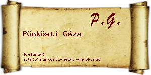 Pünkösti Géza névjegykártya