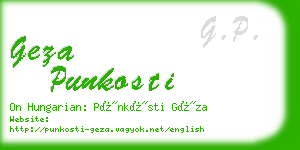 geza punkosti business card